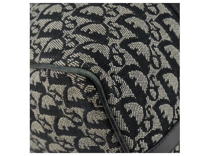 Borsa Boston Mini in Tela Trotter Christian Dior Nera Argento Auth 152631 Nero - vista 15
