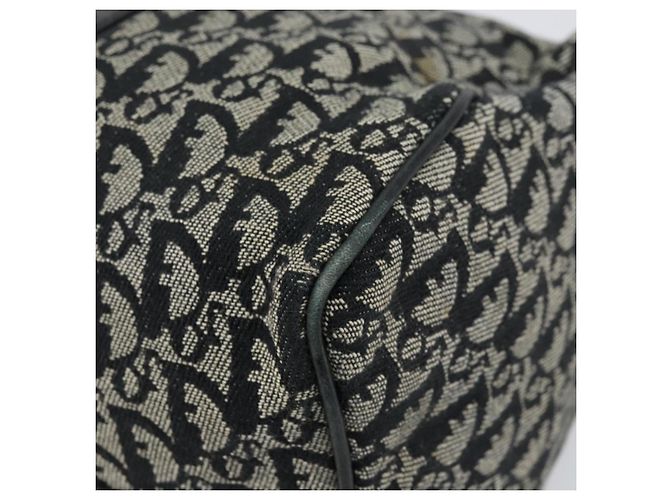 Borsa Boston Mini in Tela Trotter Christian Dior Nera Argento Auth 152631 Nero - vista 16