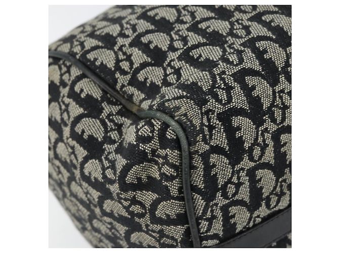 Borsa Boston Mini in Tela Trotter Christian Dior Nera Argento Auth 152631 Nero - vista 17