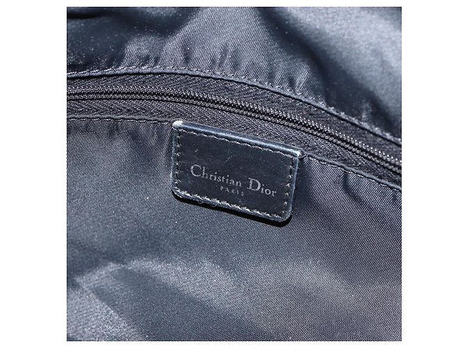 Borsa Boston Mini in Tela Trotter Christian Dior Nera Argento Auth 152631 Nero - vista 19