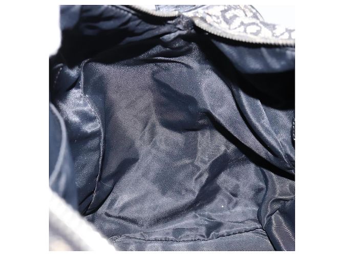 Borsa Boston Mini in Tela Trotter Christian Dior Nera Argento Auth 152631 Nero - vista 21