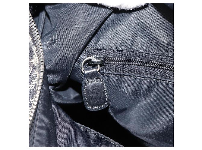 Borsa Boston Mini in Tela Trotter Christian Dior Nera Argento Auth 152631 Nero - vista 22