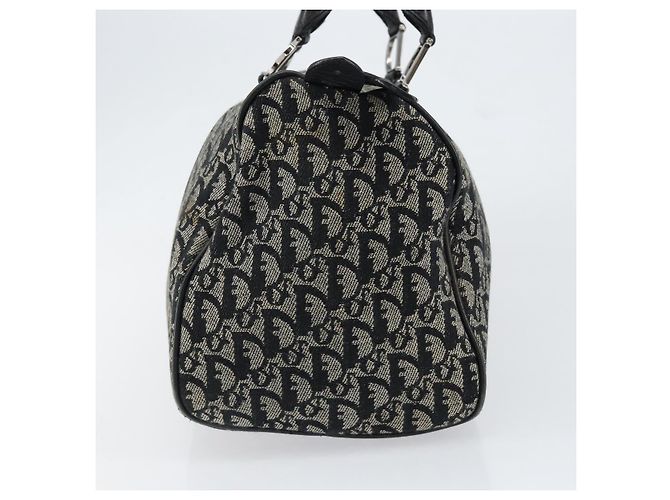 Borsa Boston Mini in Tela Trotter Christian Dior Nera Argento Auth 152631 Nero - vista 4