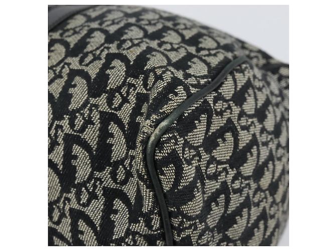 Borsa Boston Mini in Tela Trotter Christian Dior Nera Argento Auth 152631 Nero - vista 8