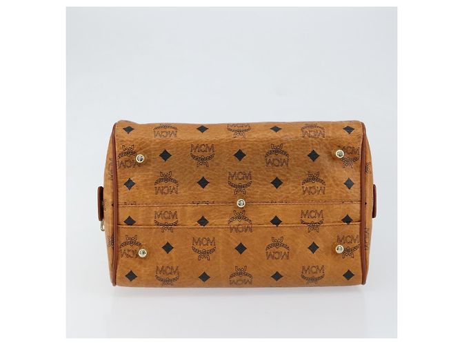 Borsa MCM Logogram Vicetos in pelle PVC marrone e oro Auth gh1221 D'oro - vista 5