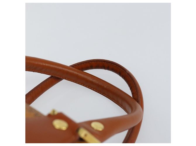 Borsa MCM Logogram Vicetos in pelle PVC marrone e oro Auth gh1221 D'oro - vista 8