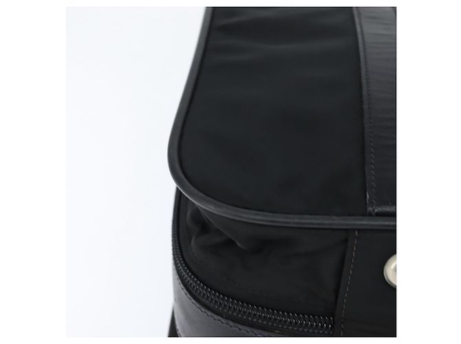 Borsa da lavoro PRADA in nylon nero e argento Auth bs30135 - vista 15