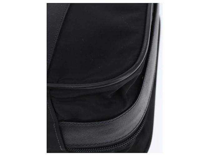 Borsa da lavoro PRADA in nylon nero e argento Auth bs30135 - vista 17