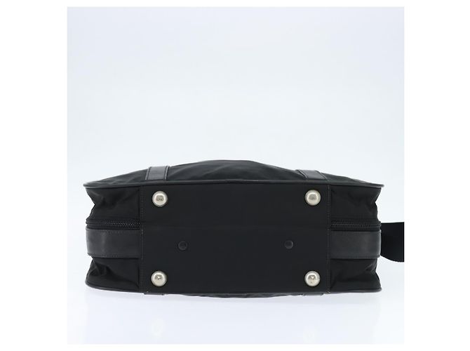Borsa da lavoro PRADA in nylon nero e argento Auth bs30135 - vista 5