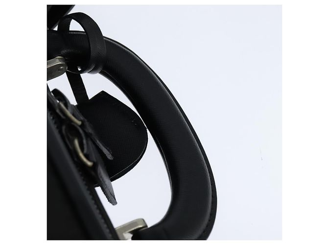 Borsa da lavoro PRADA in nylon nero e argento Auth bs30135 - vista 8