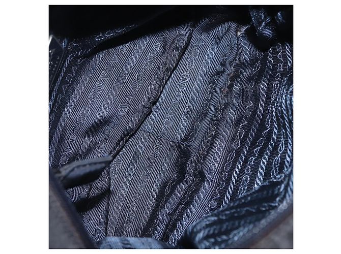 PRADA Borsa Tote in Perline Nylon Nero Argento Auth bs30073 - vista 11