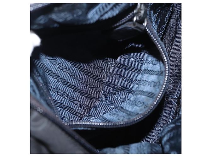 PRADA Borsa Tote in Perline Nylon Nero Argento Auth bs30073 - vista 21