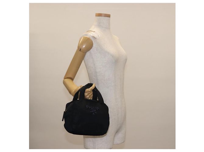 PRADA Borsa Tote in Perline Nylon Nero Argento Auth bs30073 - vista 22