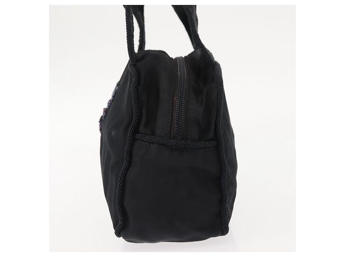 PRADA Borsa Tote in Perline Nylon Nero Argento Auth bs30073 - vista 3