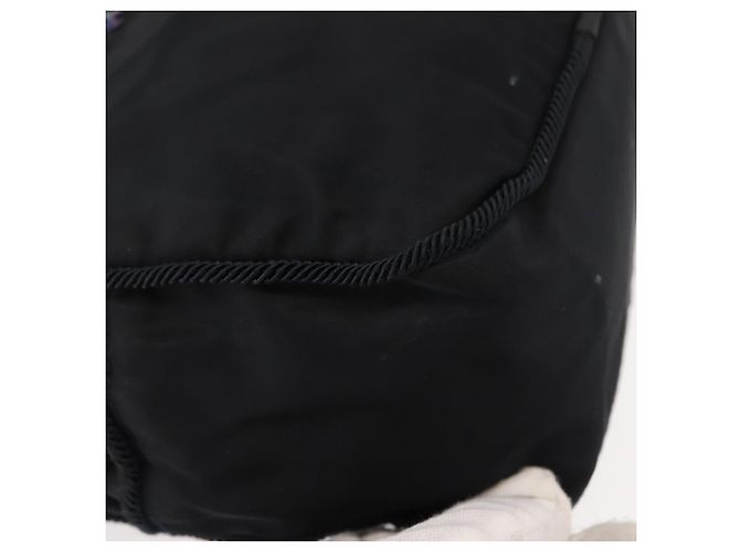 PRADA Borsa Tote in Perline Nylon Nero Argento Auth bs30073 - vista 9