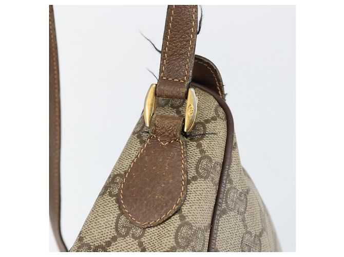 Borsa a Spalla Gucci GG Supreme Web Sherry Line PVC Beige 89 02 032 Auth 146752 D'oro - vista 10