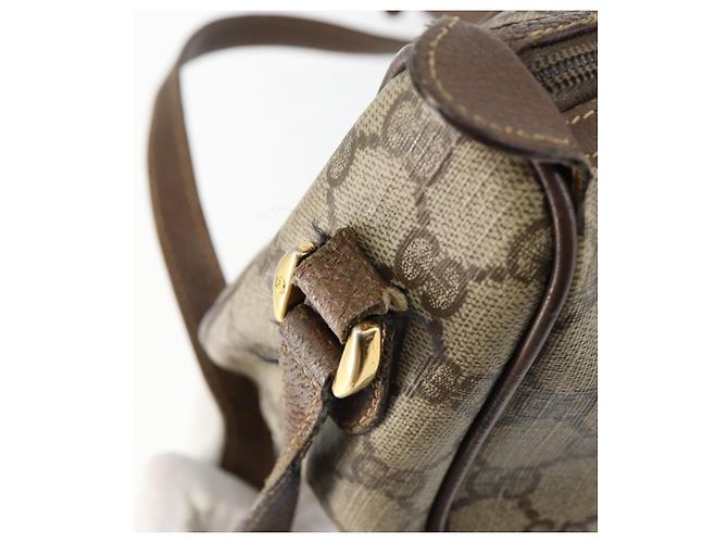 Borsa a Spalla Gucci GG Supreme Web Sherry Line PVC Beige 89 02 032 Auth 146752 D'oro - vista 9