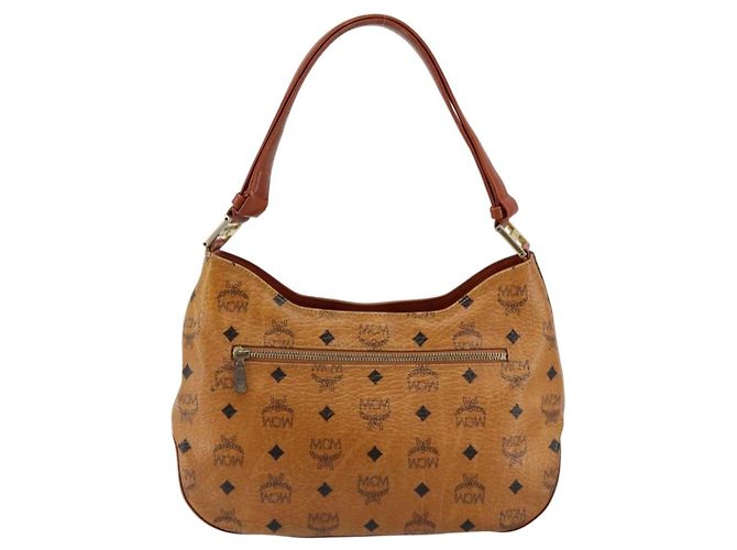 Sac à épaule MCM Logogram Vicetos en cuir PVC marron et or Auth BA7031 Doré - vue 2