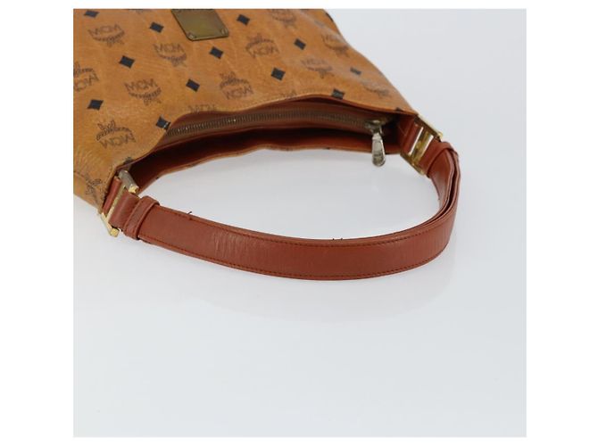 Sac à épaule MCM Logogram Vicetos en cuir PVC marron et or Auth BA7031 Doré - vue 7