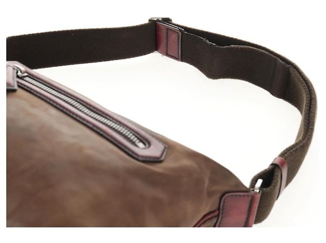 Borsa a Spalla Berluti in Pelle Marrone Argento Autentica bs29899 - vista 15