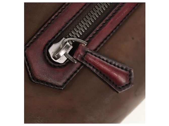 Borsa a Spalla Berluti in Pelle Marrone Argento Autentica bs29899 - vista 21