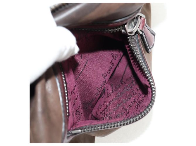 Borsa a Spalla Berluti in Pelle Marrone Argento Autentica bs29899 - vista 22