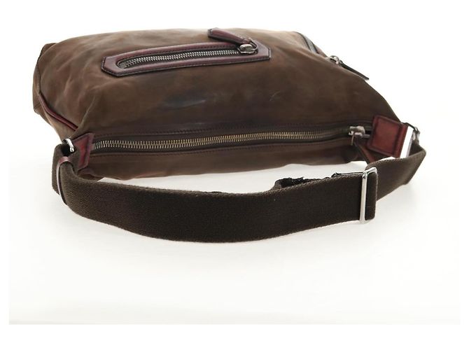 Borsa a Spalla Berluti in Pelle Marrone Argento Autentica bs29899 - vista 8