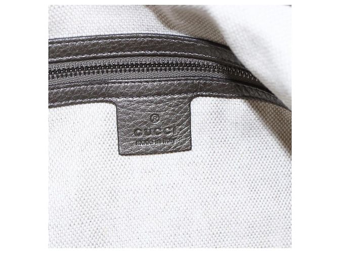 Borsa a spalla in pelle Gucci Soho con catena, tono argento, 326706 Auth yk19690 - vista 17