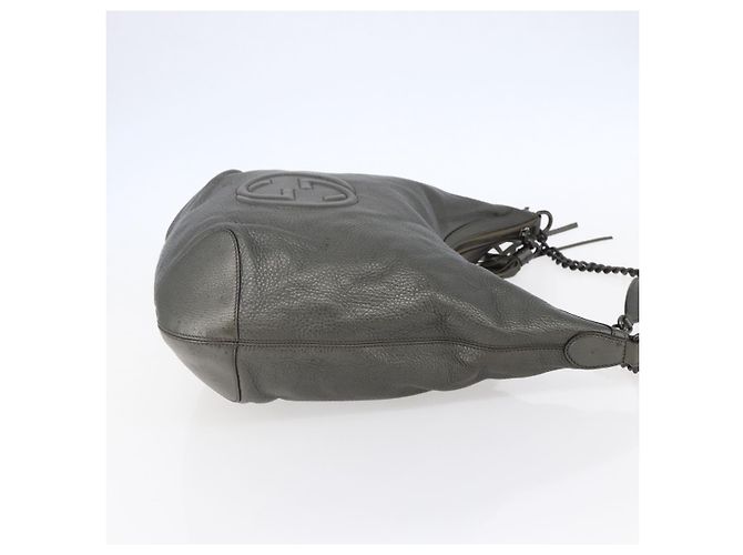 Borsa a spalla in pelle Gucci Soho con catena, tono argento, 326706 Auth yk19690 - vista 4