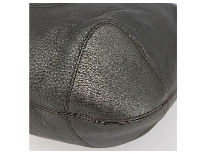 Borsa a spalla in pelle Gucci Soho con catena, tono argento, 326706 Auth yk19690 - vista 9