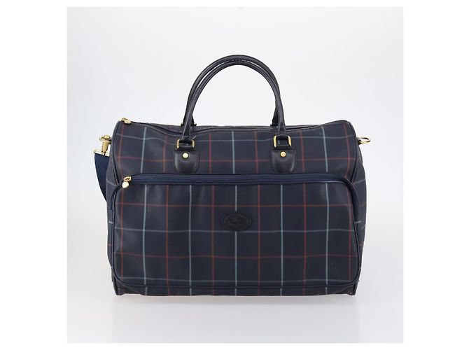 Autre Marque Borsa Boston Burberrys in tela PVC 2 pezzi blu navy e verde Auth bs29550 - vista 10