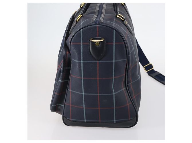Autre Marque Borsa Boston Burberrys in tela PVC 2 pezzi blu navy e verde Auth bs29550 - vista 12