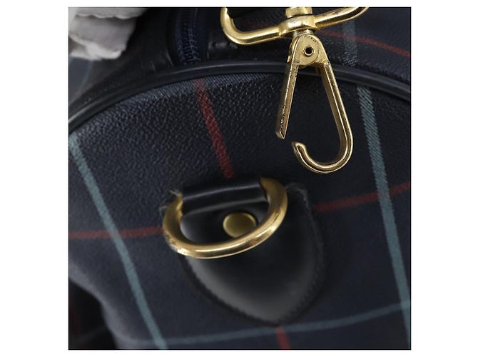 Autre Marque Borsa Boston Burberrys in tela PVC 2 pezzi blu navy e verde Auth bs29550 - vista 13