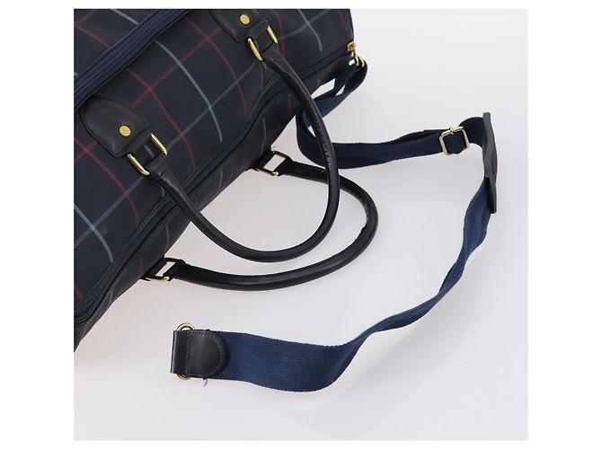 Autre Marque Borsa Boston Burberrys in tela PVC 2 pezzi blu navy e verde Auth bs29550 - vista 14