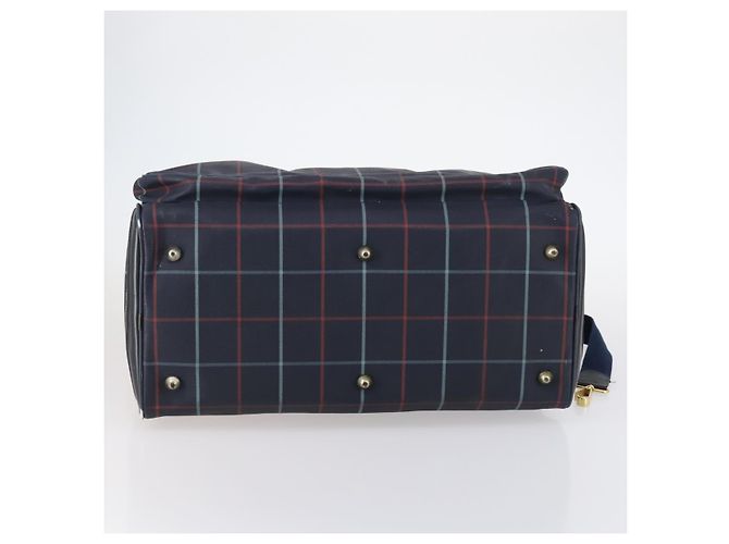 Autre Marque Borsa Boston Burberrys in tela PVC 2 pezzi blu navy e verde Auth bs29550 - vista 16