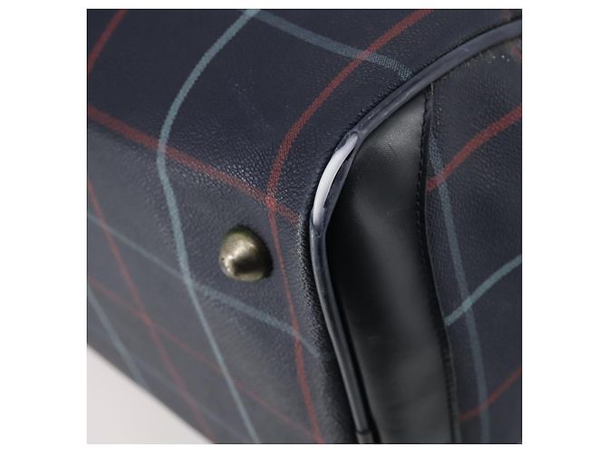 Autre Marque Borsa Boston Burberrys in tela PVC 2 pezzi blu navy e verde Auth bs29550 - vista 17