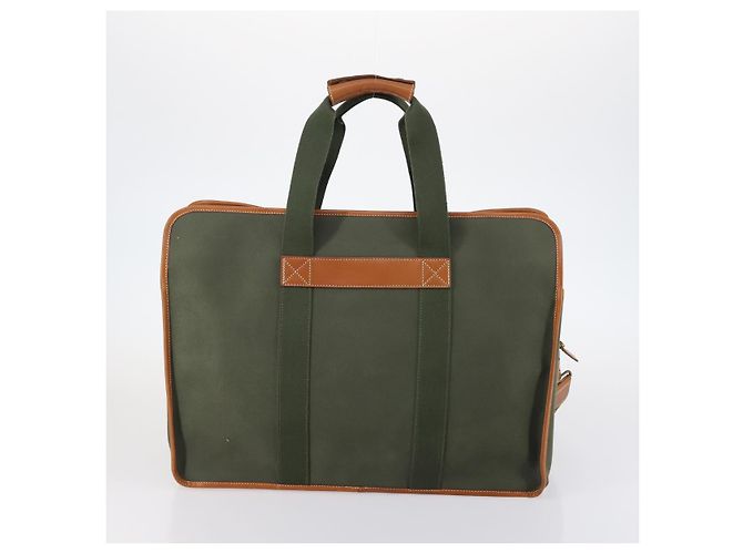 Autre Marque Borsa Boston Burberrys in tela PVC 2 pezzi blu navy e verde Auth bs29550 - vista 3