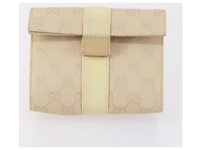 Pochette GUCCI GG Canvas Supreme 3 Set Rosa Nero Beige Auth bs30861 - vista 15