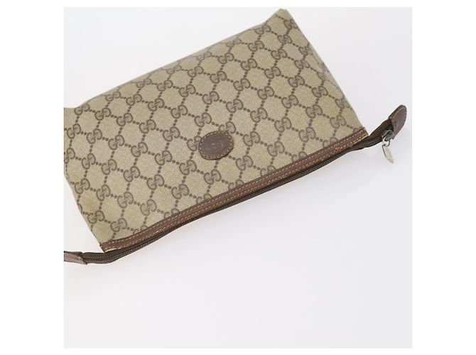 Pochette GUCCI GG Canvas Supreme 3 Set Rosa Nero Beige Auth bs30861 - vista 5