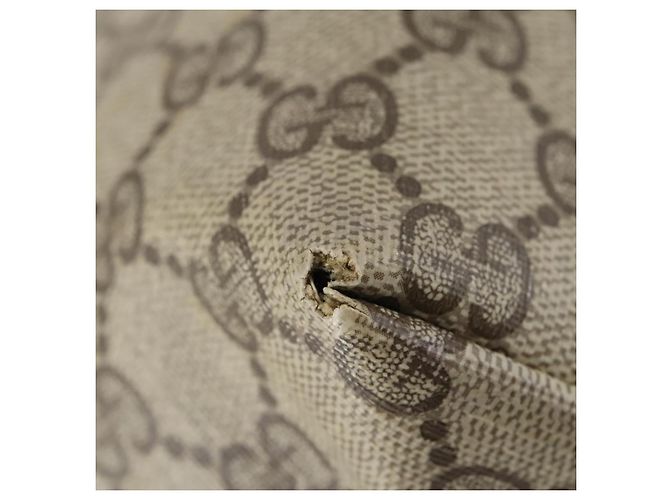 Pochette GUCCI GG Canvas Supreme 3 Set Rosa Nero Beige Auth bs30861 - vista 7