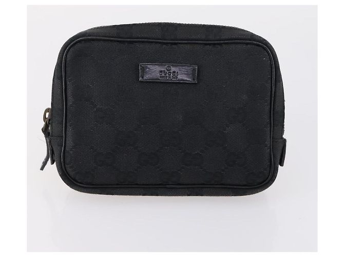 Pochette GUCCI GG Canvas Supreme 3 Set Rosa Nero Beige Auth bs30861 - vista 9