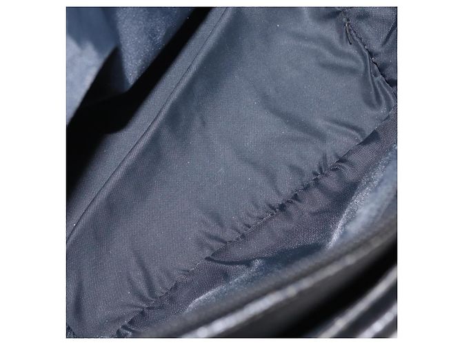 Céline Borsa a mano CELINE Circle in nylon e pelle nera dorata Auth 153316 Nero D'oro - vista 11