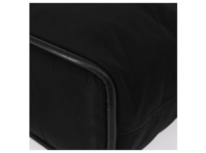 Céline Borsa a mano CELINE Circle in nylon e pelle nera dorata Auth 153316 Nero D'oro - vista 14