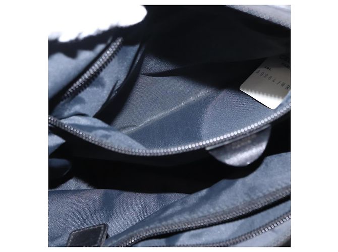 Céline Borsa a mano CELINE Circle in nylon e pelle nera dorata Auth 153316 Nero D'oro - vista 21