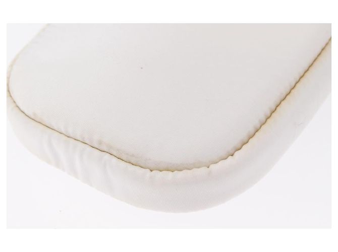 Borsa a Spalla PRADA Nylon 2way Bianco Argento Auth 152675V - vista 10