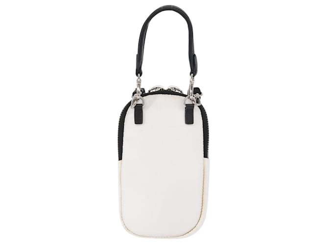 Borsa a Spalla PRADA Nylon 2way Bianco Argento Auth 152675V - vista 2