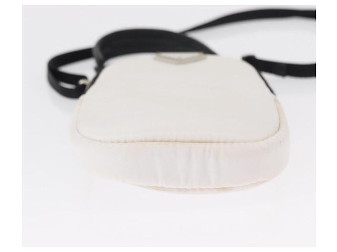 Borsa a Spalla PRADA Nylon 2way Bianco Argento Auth 152675V - vista 5