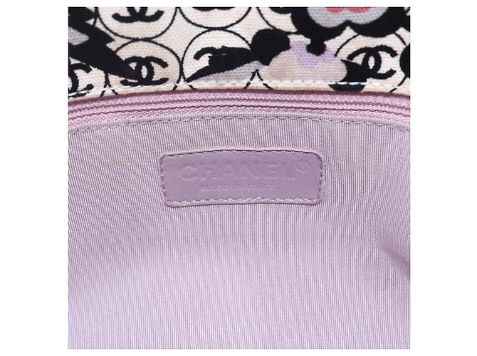 CHANEL Tote Bag Canvas Leather Beige Silver CC Auth 155092 Silvery - view 17