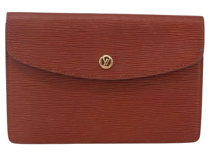 LOUIS VUITTON Clutch Montaigne 23 Epi Marrone M52663 LV Auth BA8329 - vista 13