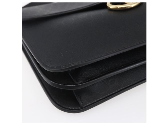 Borsa a spalla in tela a nido d'ape PVC nera e oro Christian Dior Auth ka361 Nero D'oro - vista 14